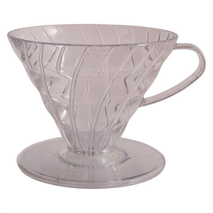 HARIO COFFEE DRIPPER V60 02 WITH FILTERS & SCOOP - CLEAR PLASTIC